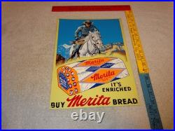 Vintage The Lone Ranger Merita Bread Metal Tv Show Gasoline Oil Advertising Sign