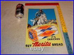 Vintage The Lone Ranger Merita Bread Metal Tv Show Gasoline Oil Advertising Sign