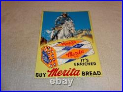 Vintage The Lone Ranger Merita Bread Metal Tv Show Gasoline Oil Advertising Sign