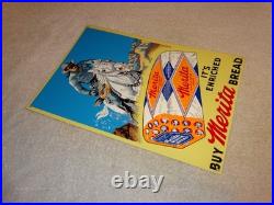 Vintage The Lone Ranger Merita Bread Metal Tv Show Gasoline Oil Advertising Sign