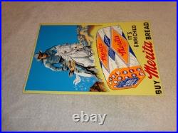 Vintage The Lone Ranger Merita Bread Metal Tv Show Gasoline Oil Advertising Sign