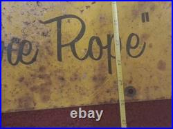 Vintage Tiger Brand Wire Rope Sign Metal Double Sided