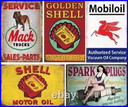 Vintage Tin Signs 35pcs Metal Retro Gas Oil Decor Collectible Wall Art