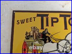 Vintage Tip-top Cigar Pipe Chew Tobacco Porcelain Metal Gas Sign