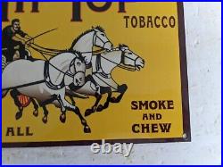 Vintage Tip-top Cigar Pipe Chew Tobacco Porcelain Metal Gas Sign