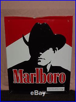 Vintage Tobacco 1992 Philip Morris Marlboro Man Cowboy Cigarette Metal Ad Sign