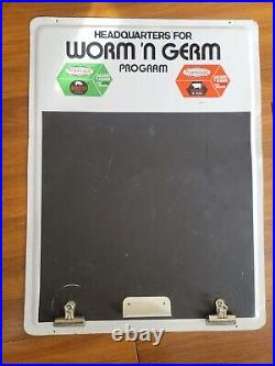 Vintage Tramisol Worm N Germ Chalkboard Metal Sign Farm Advertising