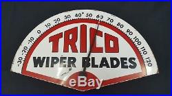 Vintage Trico Wiper Blades Metal Sign Thermometer