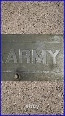 Vintage U. S. ARMY Metal Sign / Plaque / Emblem / Plate Military