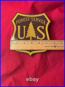 Vintage U. S. Forest Service Metal Shield Sign Department of Agriculture 1960s