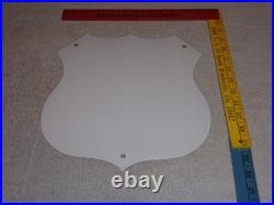 Vintage U. S. Route 66 Kansas United States 11 3/4 Porcelain Metal Gas Oil Sign