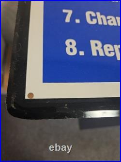 Vintage Union 76 Lube Shop 16 Point Performance Metal Service Sign 29.5x23.5