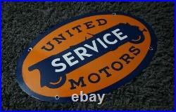 Vintage United Motors Service Porcelain Sign Gas Oil Metal Station Gasoline Rare