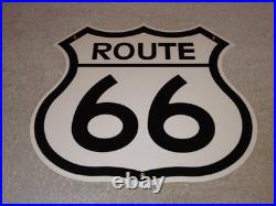 Vintage United States Route 66 U. S. 11 3/4 Porcelain Metal Gasoline & Oil Sign