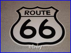 Vintage United States Route 66 U. S. 11 3/4 Porcelain Metal Gasoline & Oil Sign