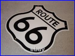 Vintage United States Route 66 U. S. 11 3/4 Porcelain Metal Gasoline & Oil Sign