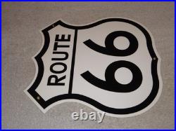 Vintage United States Route 66 U. S. 11 3/4 Porcelain Metal Gasoline & Oil Sign Vintage United States Route 66 U. S. 11 3/4 Porcelain Metal Gasoline & Oil Sign