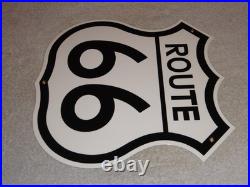 Vintage United States Route 66 U. S. 11 3/4 Porcelain Metal Gasoline & Oil Sign
