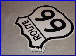 Vintage United States Route 66 U. S. 11 3/4 Porcelain Metal Gasoline & Oil Sign
