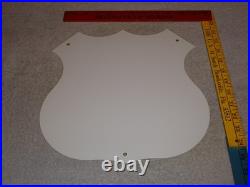 Vintage United States Route 66 U. S. 11 3/4 Porcelain Metal Gasoline & Oil Sign