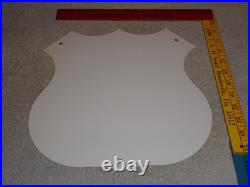 Vintage United States Route 66 U. S. 11 3/4 Porcelain Metal Gasoline & Oil Sign