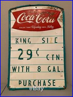 Vintage Unusual Maybe HTF 1960s Coca Cola Menu Board Sign AM 112 All Metal