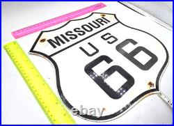 Vintage Us Route 66 Missouri Az Porcelain Metal Highway Sign Gas Oil Road Shield