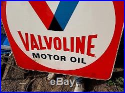 Vintage Valvoline Motor Oil 2 sided Gasoline Metal Sign Gas Oil 30inX30in