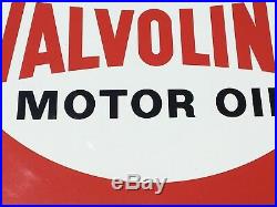 Vintage Valvoline Roadside Sign w Original Stand, metal 30x30 sign 1960s