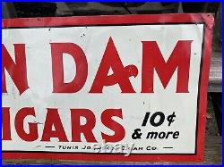 Vintage Van Dam Cigars Metal Sign 30 x 13 5/8
