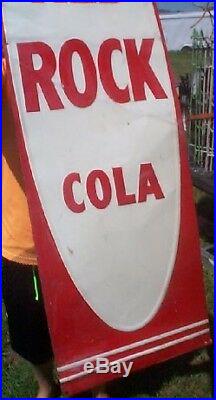 Vintage Vertical tall Red Rock Cola Soda Pop Metal Sign 48X12