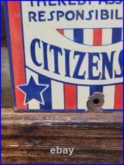Vintage Voting Porcelain Sign Old Womens Rights Registered To Vote Citizenship