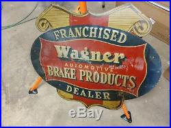 Vintage WAGNER brakes Painted Metal Sign 1930's-40's
