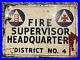 Vintage_WWII_Era_Civil_Defense_Fire_Supervisor_Headquarters_Metal_Sign_01_ol