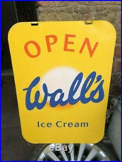 Vintage Walls Ice Cream Large Metal Advertising Shop Sign A frame 50x70cm 80's