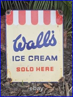 Vintage Walls Ice Cream Porcelain Sign Old Dairy Creamery London Uk Advertising