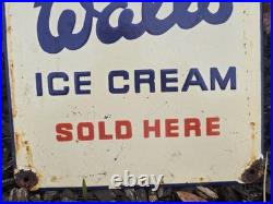 Vintage Walls Ice Cream Porcelain Sign Old Dairy Creamery London Uk Advertising