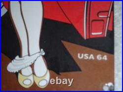 Vintage Wendy White Rose Woman Convertible 16 Porcelain Metal Gasoline Oil Sign