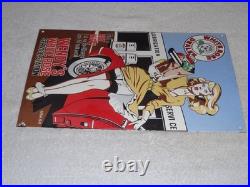 Vintage Wendy White Rose Woman Convertible 16 Porcelain Metal Gasoline Oil Sign