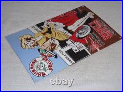 Vintage Wendy White Rose Woman Convertible 16 Porcelain Metal Gasoline Oil Sign