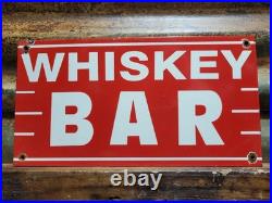 Vintage Whiskey Bar Porcelain Sign Old Restaurant Liquor Speakeasy Pub Saloon