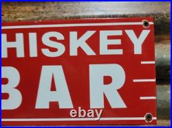 Vintage Whiskey Bar Porcelain Sign Old Restaurant Liquor Speakeasy Pub Saloon