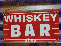 Vintage Whiskey Bar Porcelain Sign Old Restaurant Liquor Speakeasy Pub Saloon