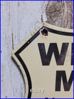 Vintage Wigwam Motel Porcelain Sign Old Route 66 Arizona Teepee Hotel Gas Stop