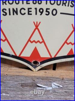 Vintage Wigwam Motel Porcelain Sign Old Route 66 Arizona Teepee Hotel Gas Stop