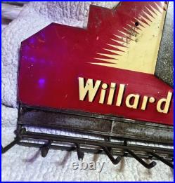 Vintage Willard Battery Cables Display Embossed Metal Sign Advertising