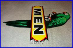 Vintage Wiltshire Polly The Parrot Men & Women Restroom Metal Gasoline Oil Sign