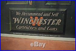 Vintage Winchester Metal Sign Firearm Dealer Advertising 1970s original Gun Shop