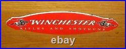 Vintage Winchester Rifle Shotguns Man Horse 11 3/4 Porcelain Metal Gas Oil Sign