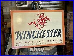 Vintage Winchester Rifles Sign Metal Authorized Dealer Shotguns